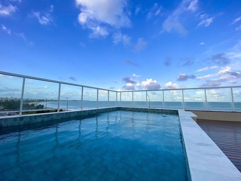 Flat Beira-mar Bessa: piscina, wifi, Pet-friendly