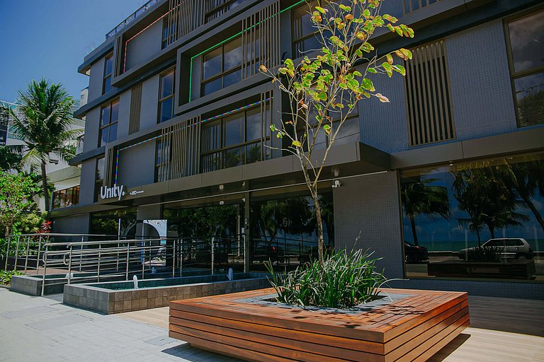 Luxo na beira-mar | Cama King | Piscina | Academia