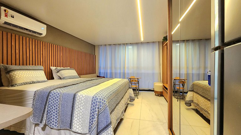 Luxo na beira-mar | Cama King | Piscina | Academia