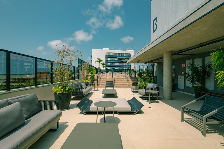 Rooftop c/ piscina na Av. Epitácio - próx ao mar