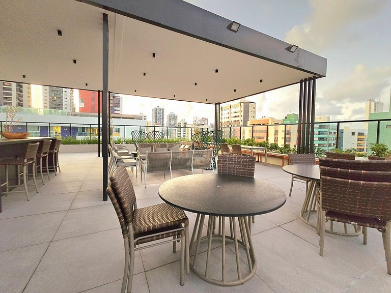 Rooftop com piscina | Academia | Perto do Mar