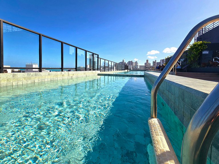 Rooftop com piscina | Academia | Perto do Mar