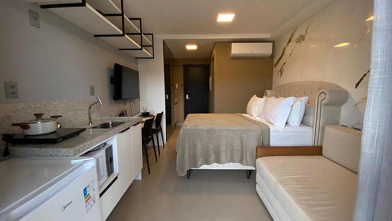 Beira-mar com Charme e Estilo - Piscina no Rooftop