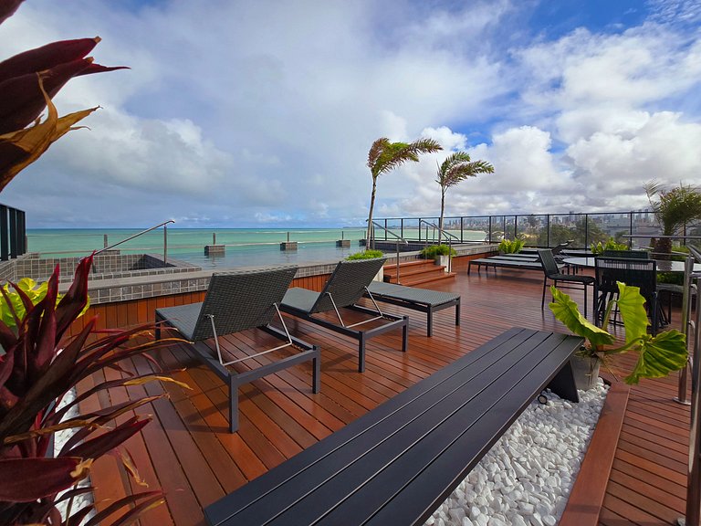 Studio moderno beira-mar em Jardim Oceania