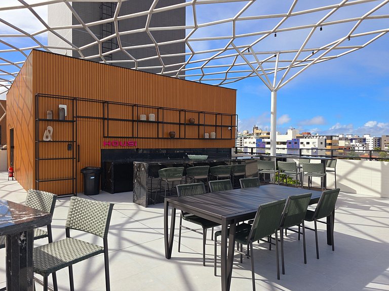 Studio moderno beira-mar em Jardim Oceania