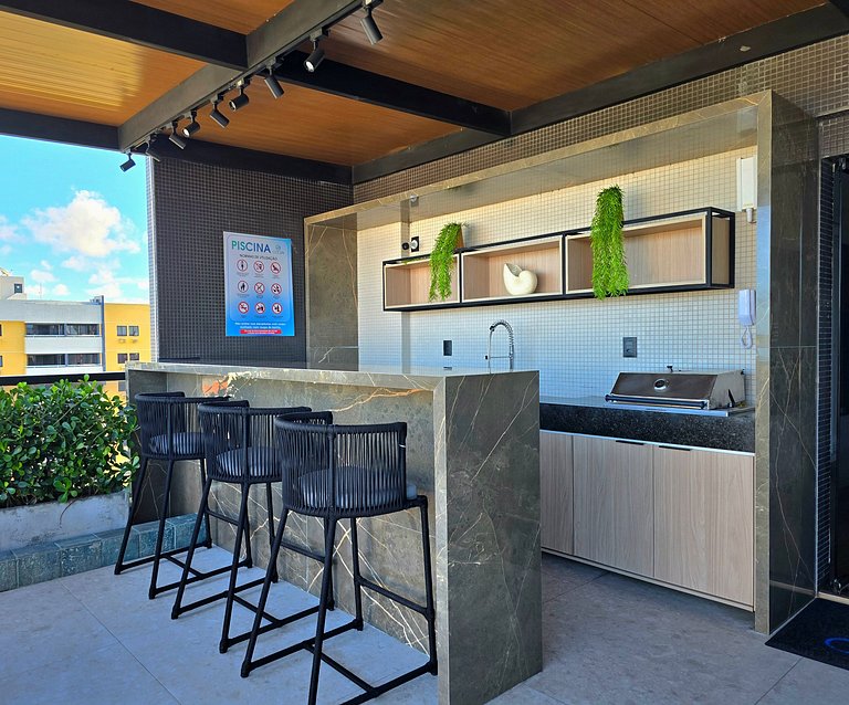 Flat novo no Caribessa, Piscina Rooftop e Mar