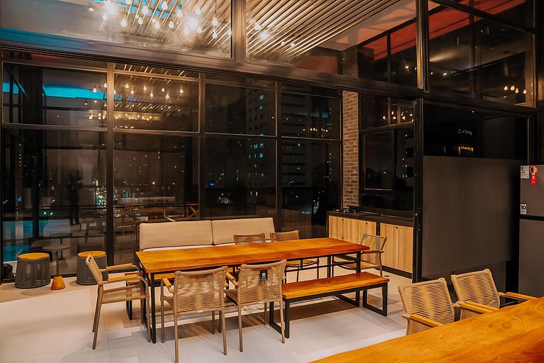 Studio moderno com lazer completo em Manaíra