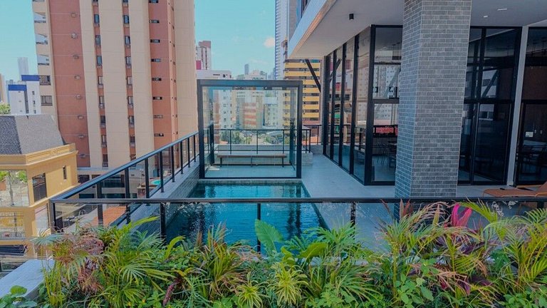 Beleza, conforto, piscina e academia