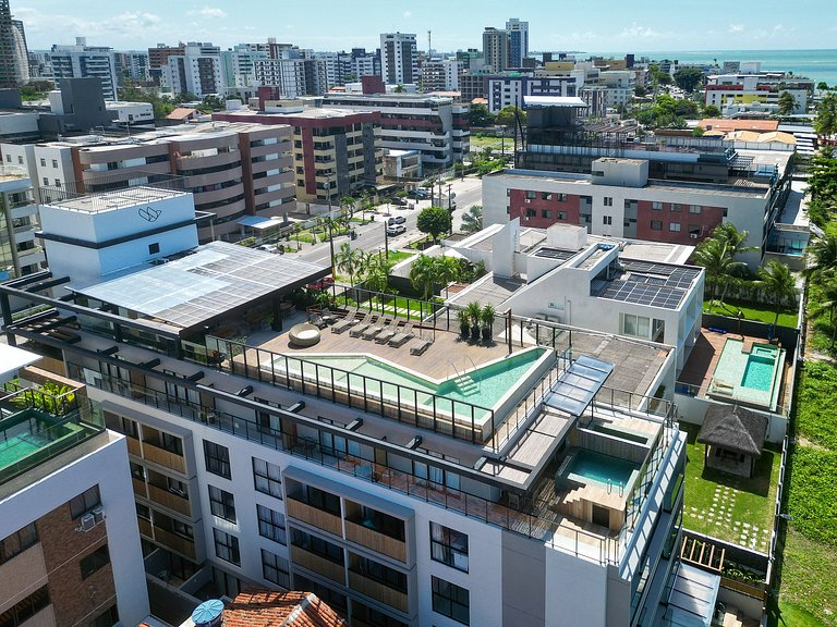 Beira-mar | Piscina surreal | Academia top