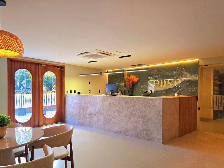 Pé na areia com vista incrível em Jardim Oceania