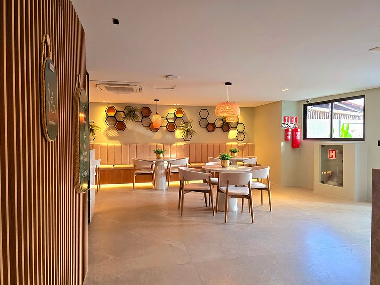 Jacuzzi privativa, design beira- mar do Bessa