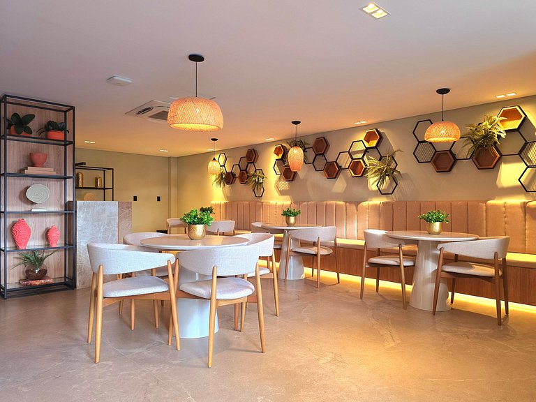 Jacuzzi privativa, design beira- mar do Bessa