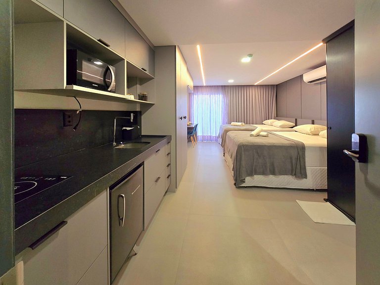 Jacuzzi privativa, design beira- mar do Bessa