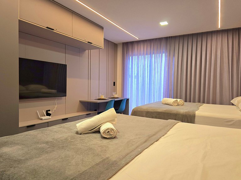 Jacuzzi privativa, design beira- mar do Bessa
