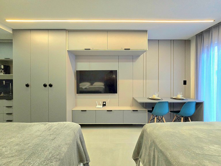 Jacuzzi privativa, design beira- mar do Bessa