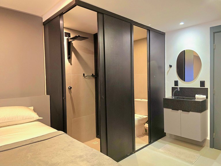Jacuzzi privativa, design beira- mar do Bessa