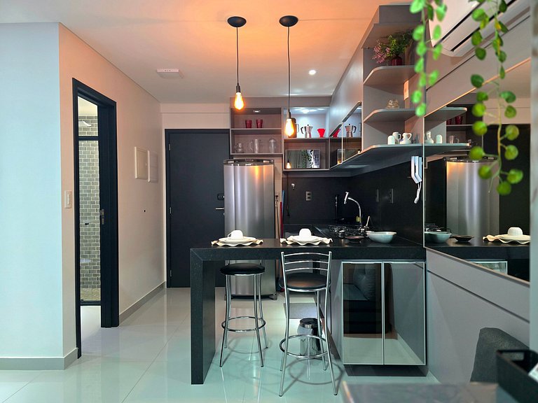 Studio com Piscina e Vista Incrível em Tambaú