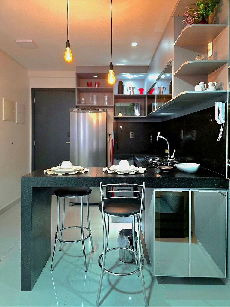 Studio com Piscina e Vista Incrível em Tambaú