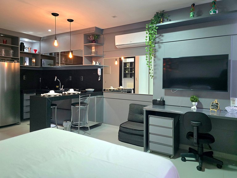 Studio com Piscina e Vista Incrível em Tambaú