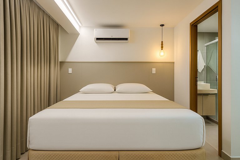 Beira-mar | Piscina surreal | Academia top