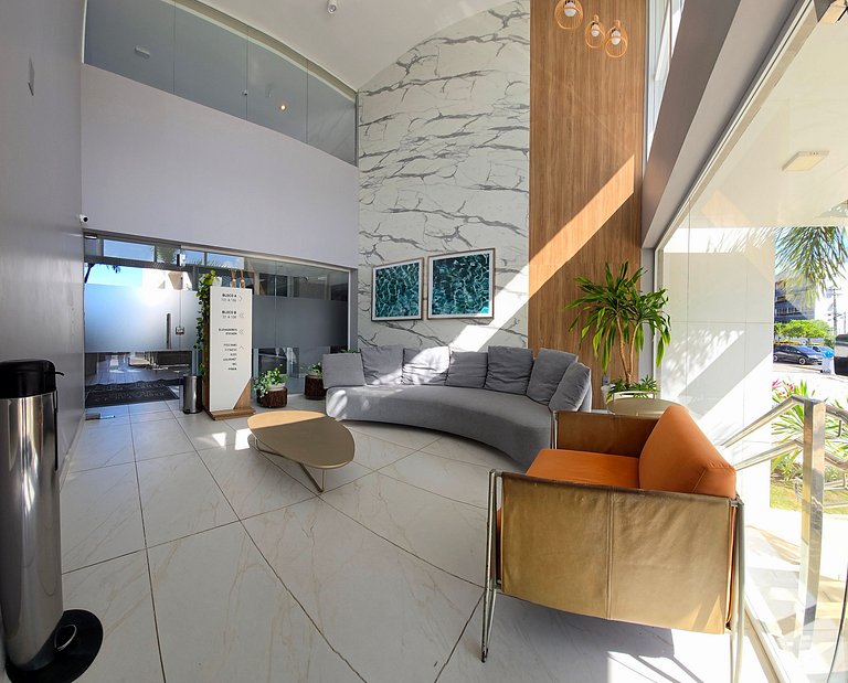 Apartamento frente mar com duas suítes