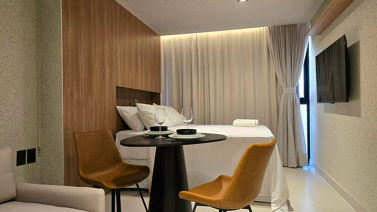 Studio moderno beira-mar em Jardim Oceania