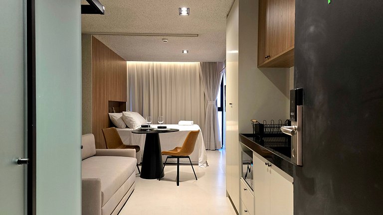 Studio moderno beira-mar em Jardim Oceania