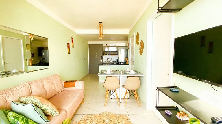 Apartamento frente mar com duas suítes