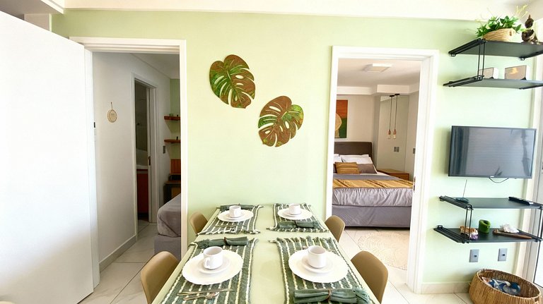 Apartamento frente mar com duas suítes