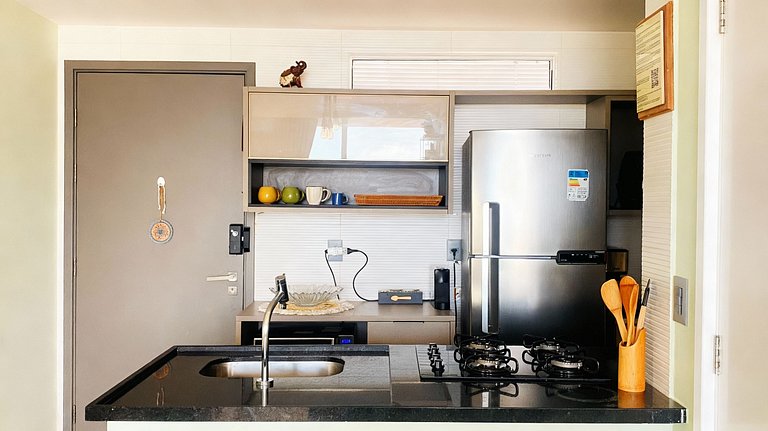 Apartamento frente mar com duas suítes