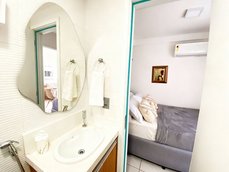 Apartamento frente mar com duas suítes