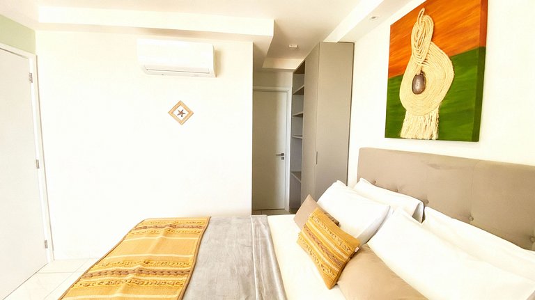 Apartamento frente mar com duas suítes