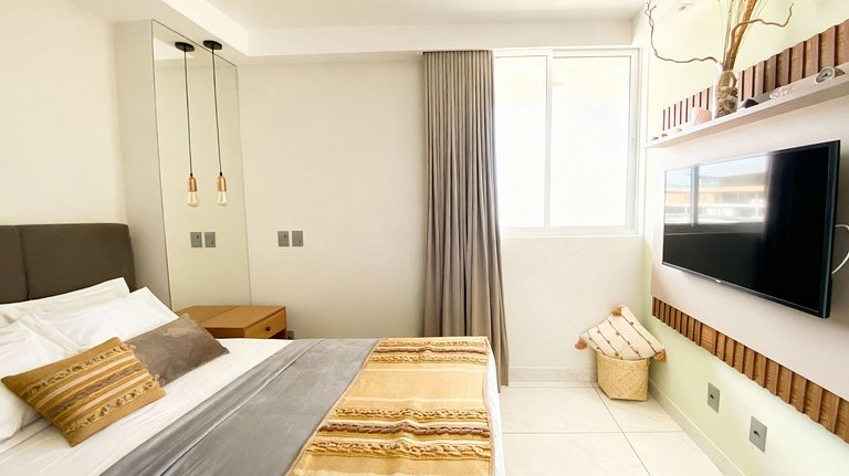 Apartamento frente mar com duas suítes