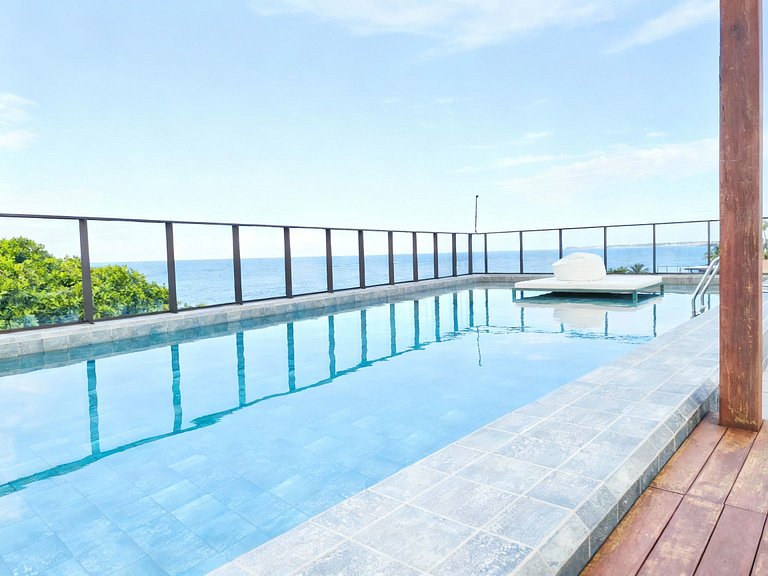 Pé na areia com vista incrível em Jardim Oceania