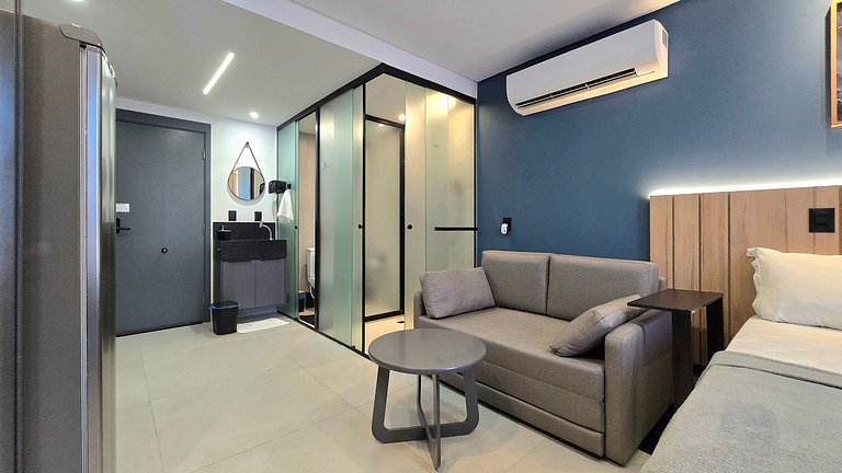 Pé na areia com vista incrível em Jardim Oceania