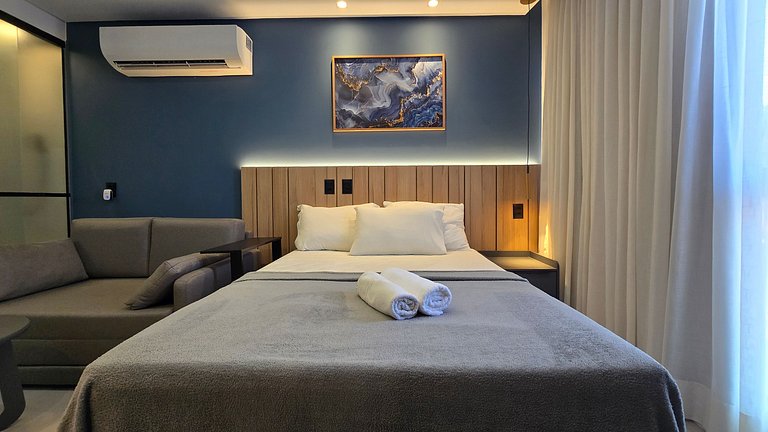 Pé na areia com vista incrível em Jardim Oceania