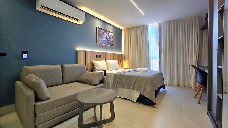 Pé na areia com vista incrível em Jardim Oceania