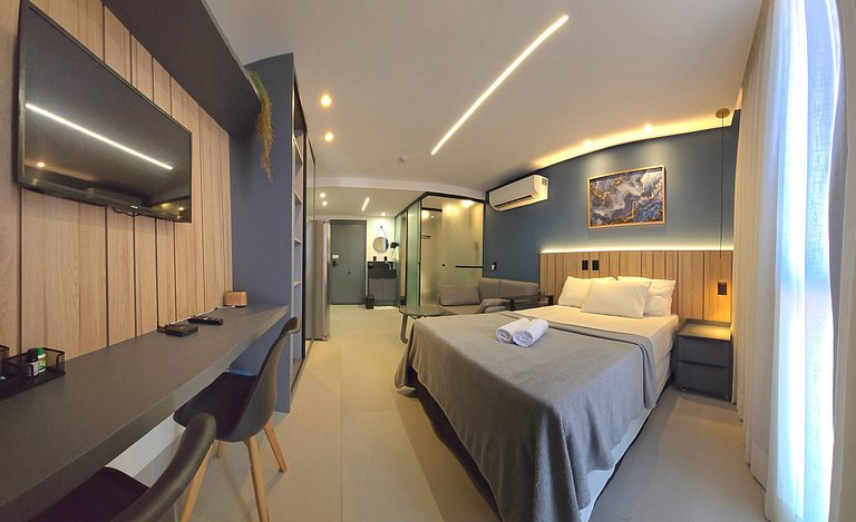 Pé na areia com vista incrível em Jardim Oceania