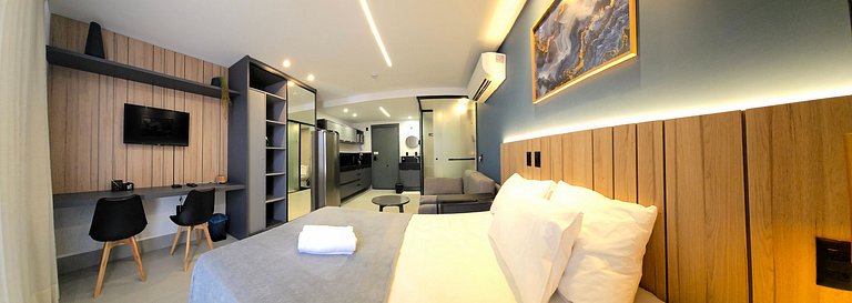 Pé na areia com vista incrível em Jardim Oceania