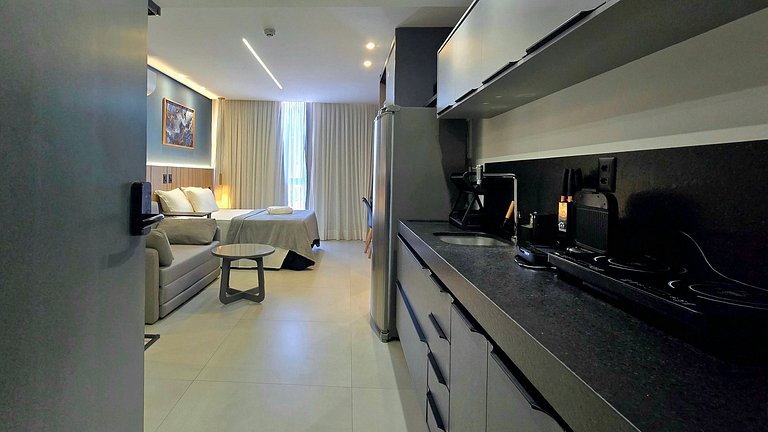 Pé na areia com vista incrível em Jardim Oceania