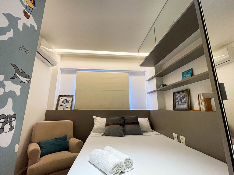 Design e conforto a 5 minutos do mar