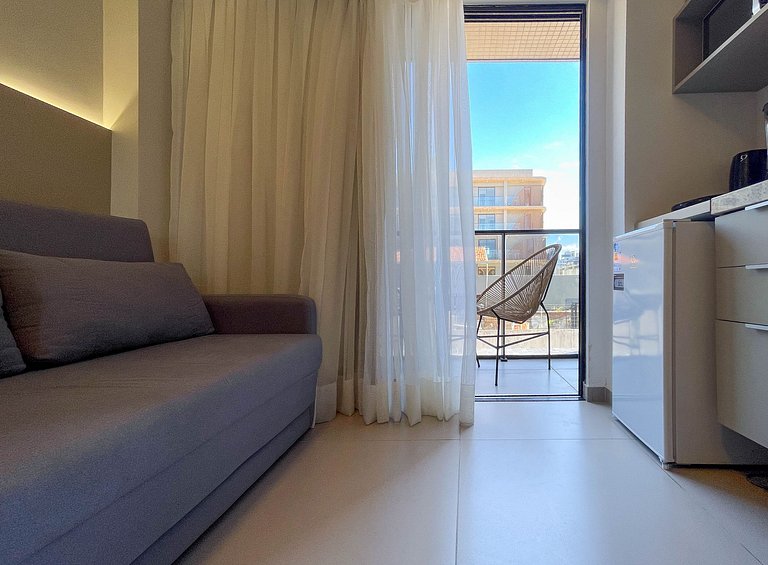 Pé na areia com varanda | Piscina | Academia