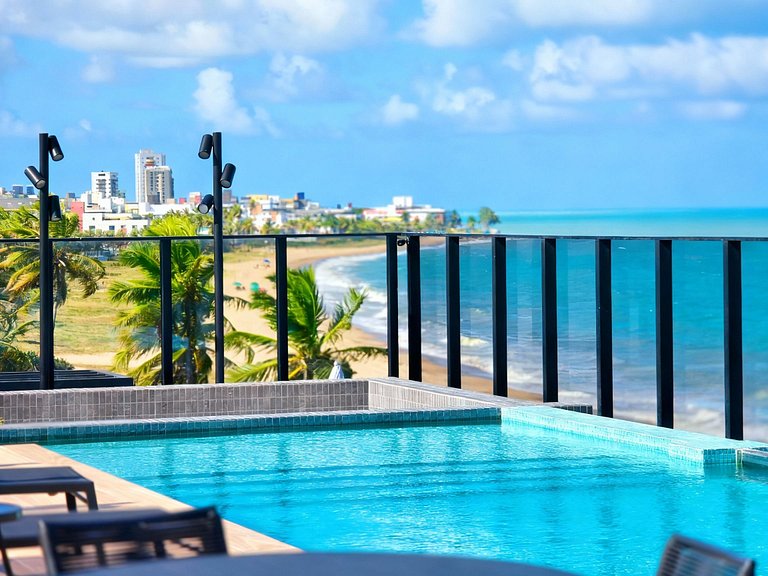 Pé na areia com varanda | Piscina | Academia