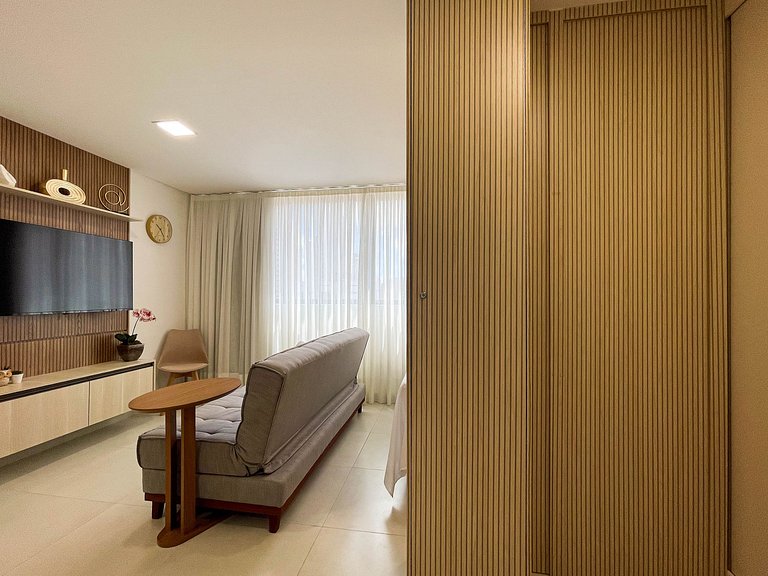 Studio moderno com conforto para até 4 pessoas