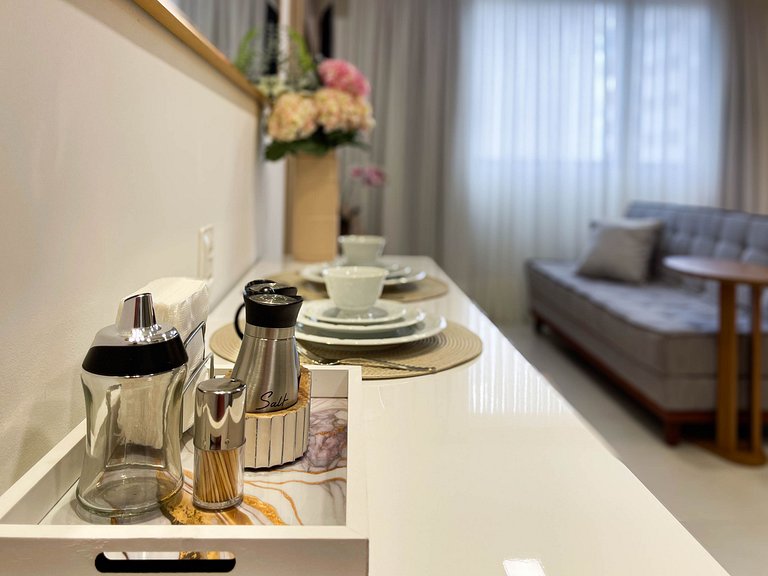 Studio moderno com conforto para até 4 pessoas