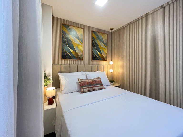 Studio moderno com conforto para até 4 pessoas