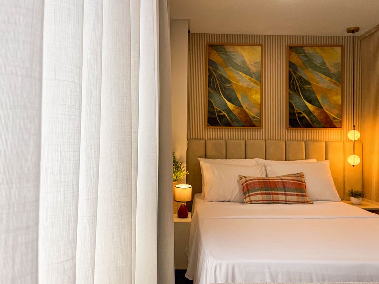 Studio moderno com conforto para até 4 pessoas