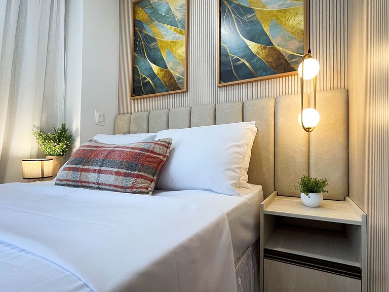 Studio moderno com conforto para até 4 pessoas