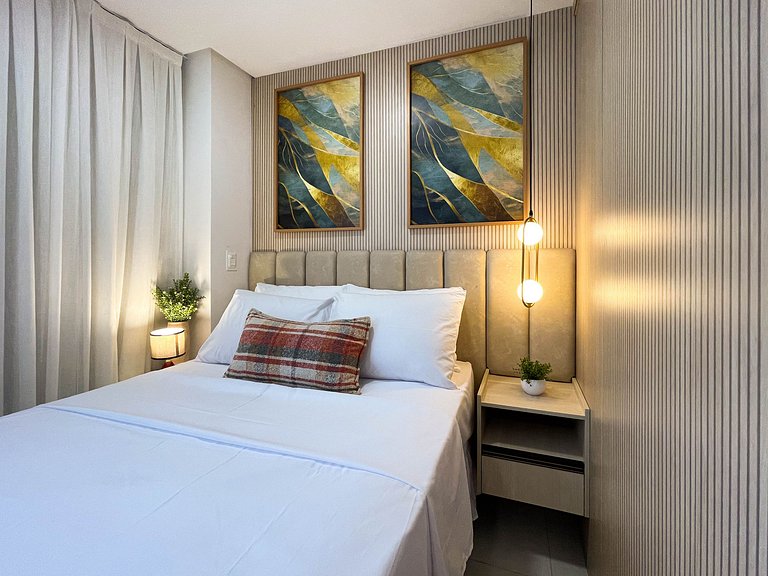 Studio moderno com conforto para até 4 pessoas