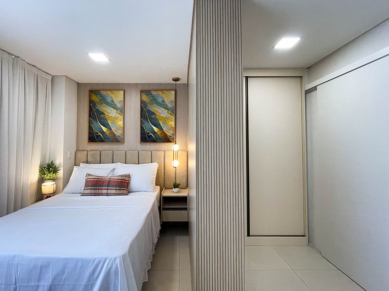 Studio moderno com conforto para até 4 pessoas